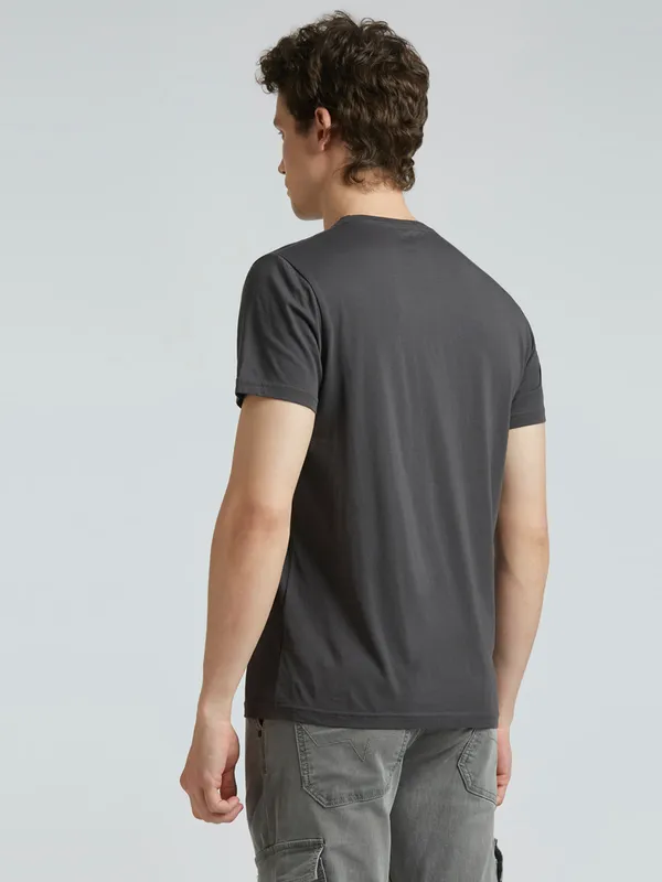 PEPE printed grey cotton slim fit t-shirt