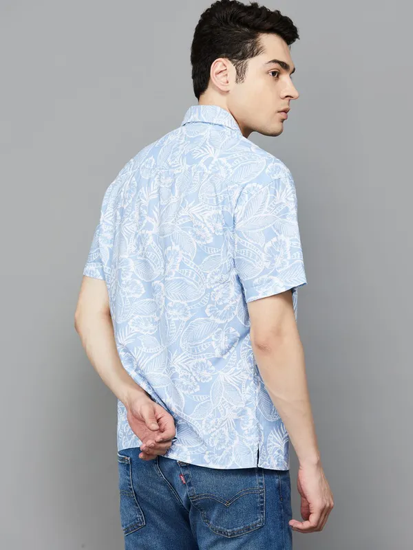 PEPE printed mint blue cotton shirt