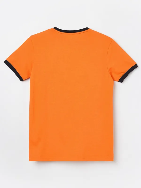 PEPE printed yellow t-shirt in cotton fabric