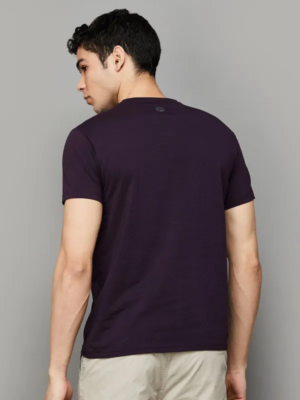 PEPE purple printed mens slim fit t-shirt