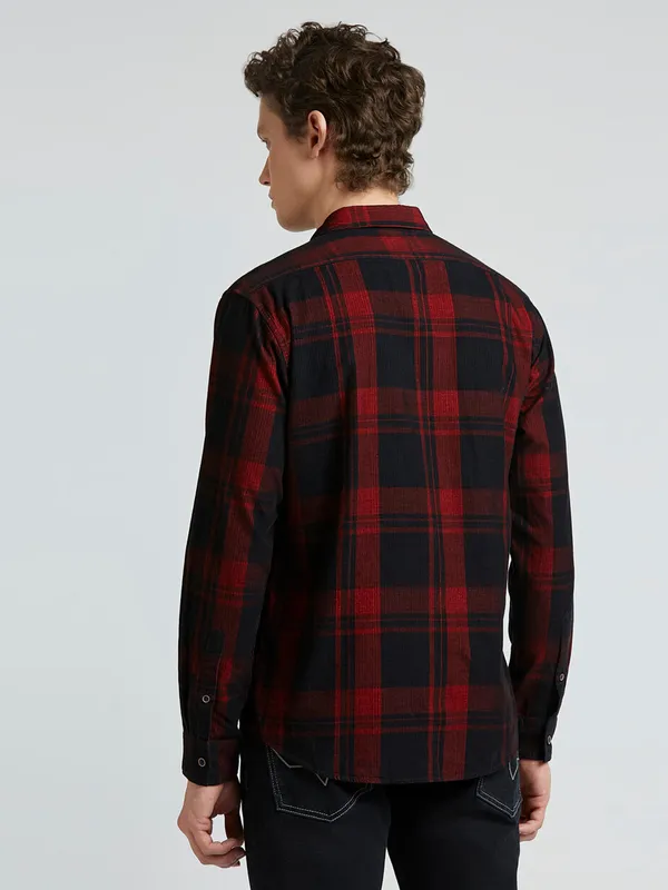 PEPE red checkered cotton shirt