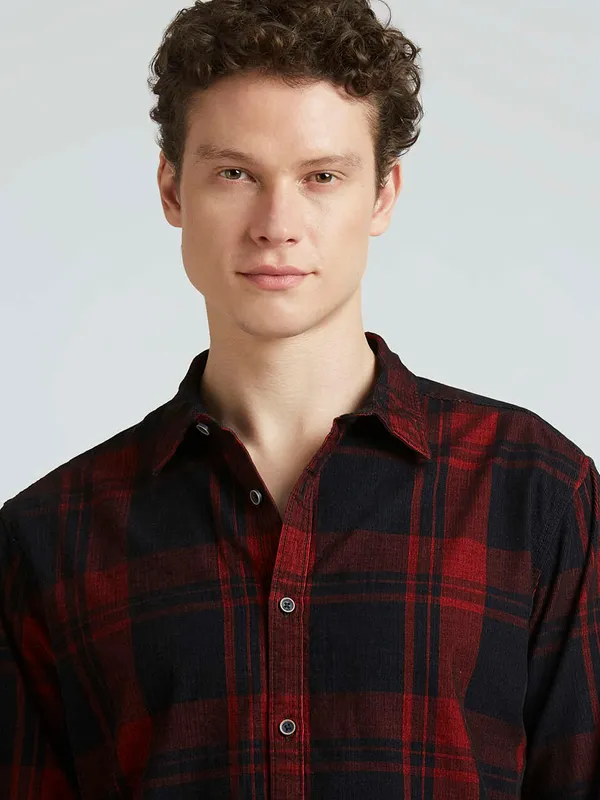 PEPE red checkered cotton shirt
