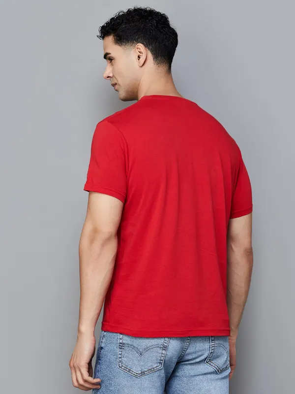 PEPE red cotton slim fit t-shirt for men
