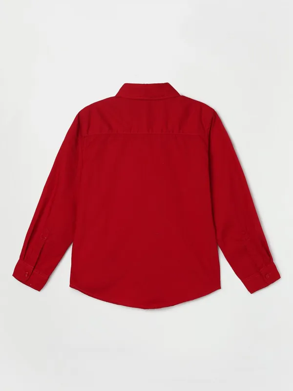 PEPE red plain cotton shirt