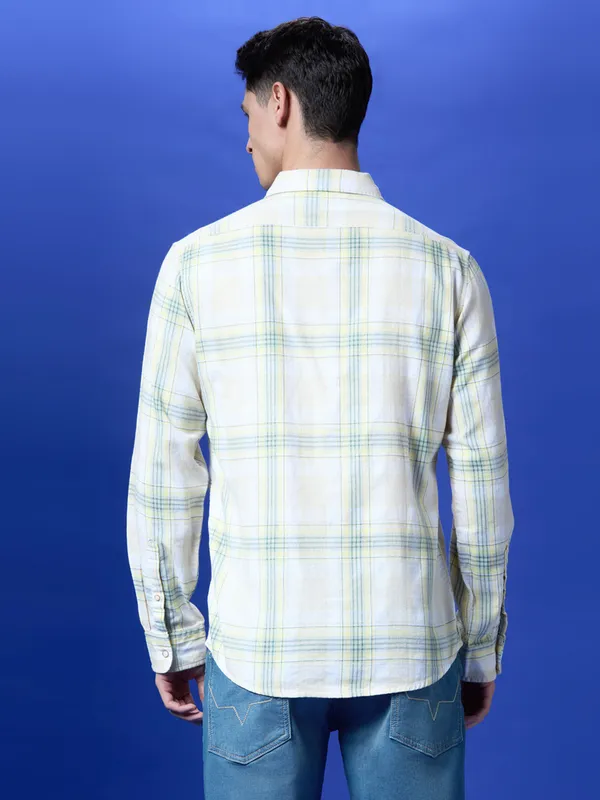 PEPE slim fit white cotton shirt for men
