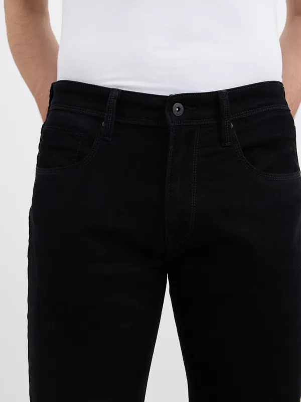 PEPE solid black denim jeans for mens new collection