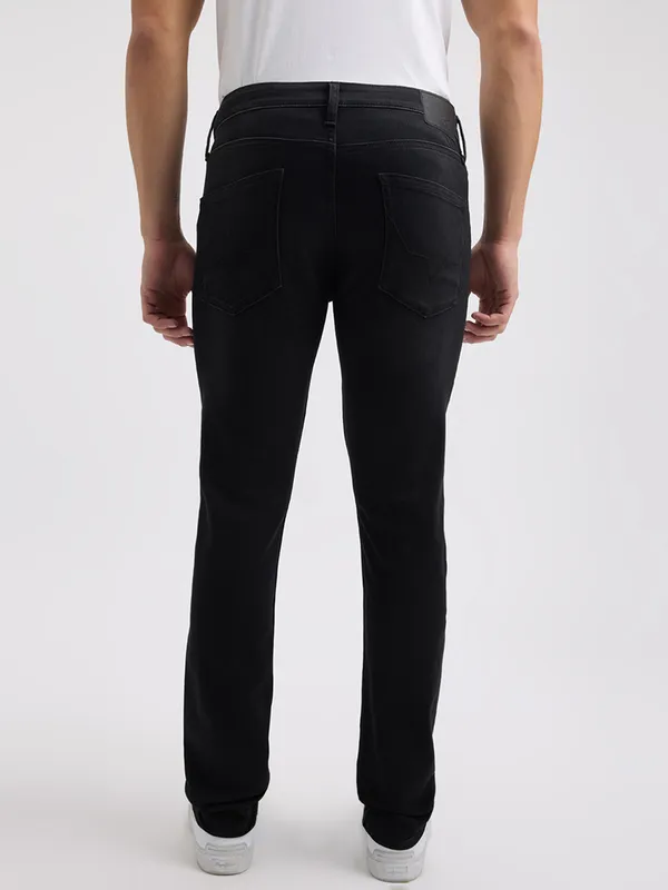 PEPE solid black slim fit mens denim jeans