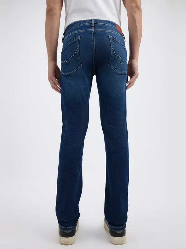 PEPE solid blue slim fit mens denim jeans