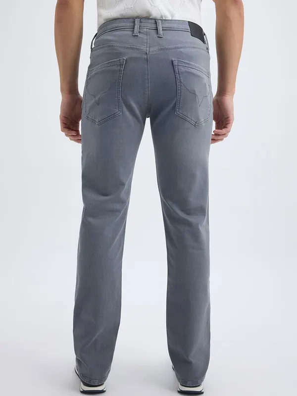 PEPE solid grey straight fit denim jeans