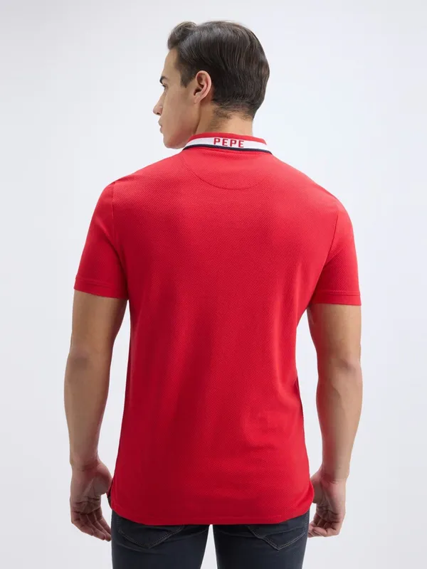 PEPE solid red classic polo t-shirt