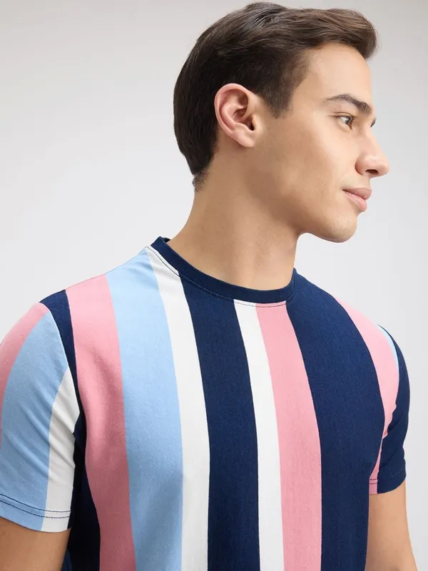 PEPE striped blue slim fit t-shirt for men