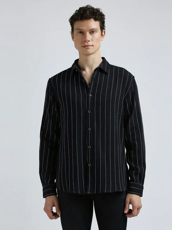 PEPE striped navy cotton shirt