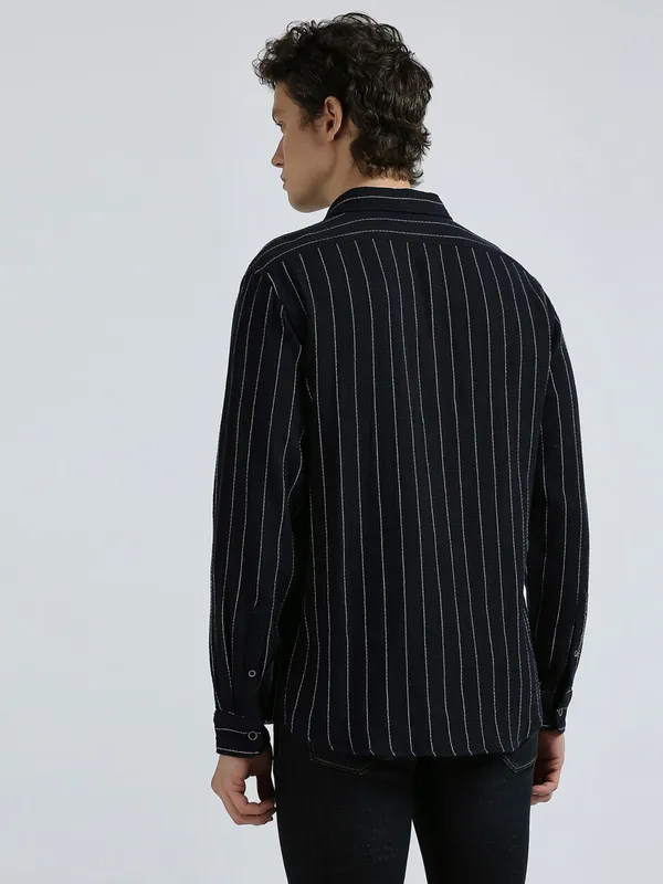 PEPE striped navy cotton shirt