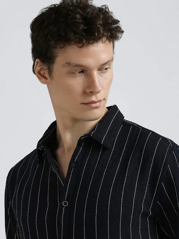 PEPE striped navy cotton shirt