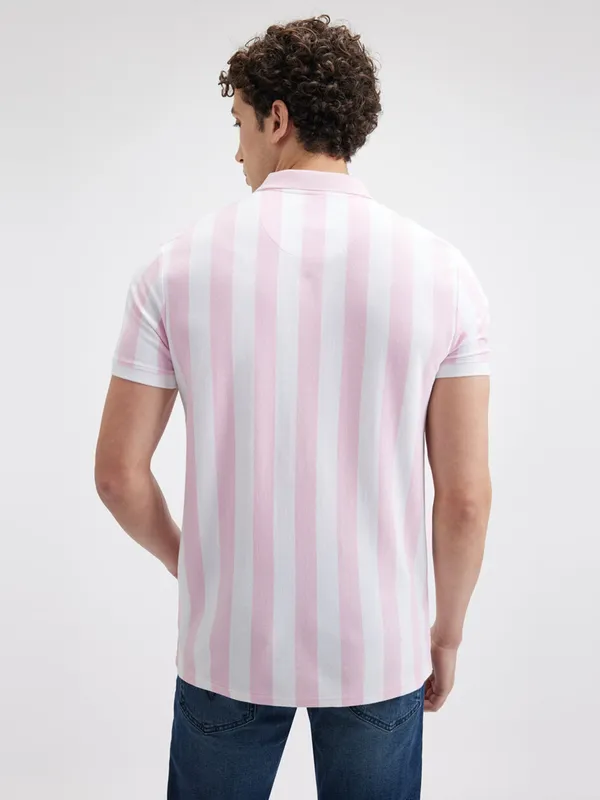 PEPE striped pink polo tshirt for men
