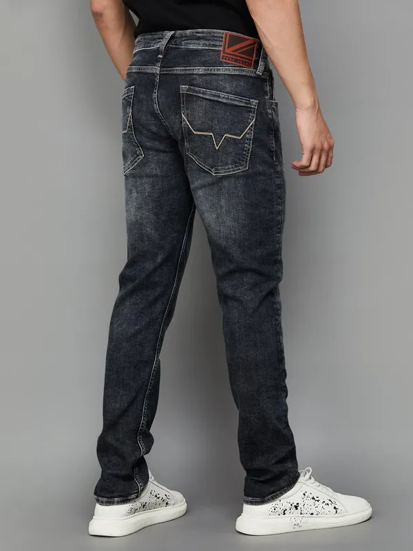 PEPE washed black denim with tapered fit