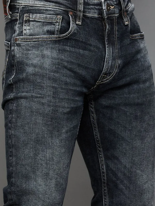 PEPE washed black denim with tapered fit