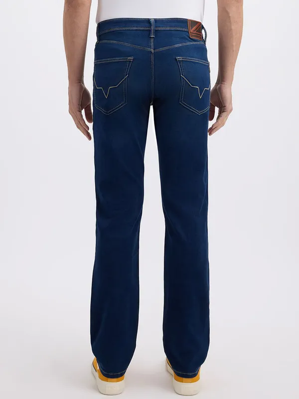 PEPE washed dark blue straight fit denim jeans