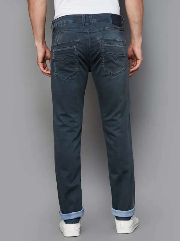PEPE washed tint green slim fit denim jeans