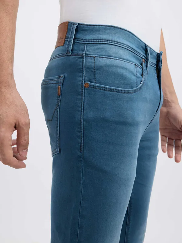 PEPE washed tint light blue denim jeans for mens