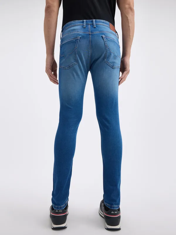 PEPE washed tint light blue mens denim jeans