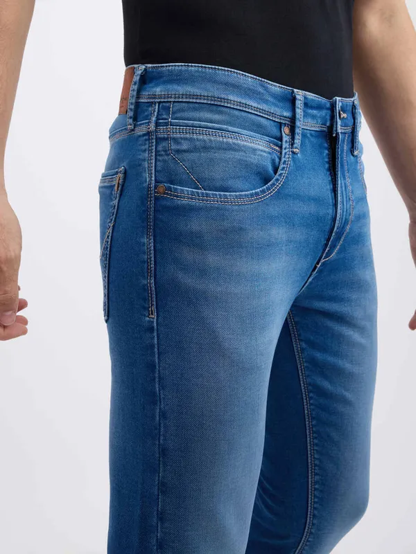 PEPE washed tint light blue mens denim jeans