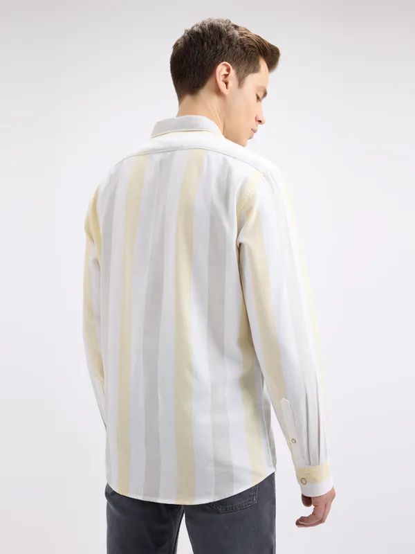 PEPE white and cream stripe cotton shirt