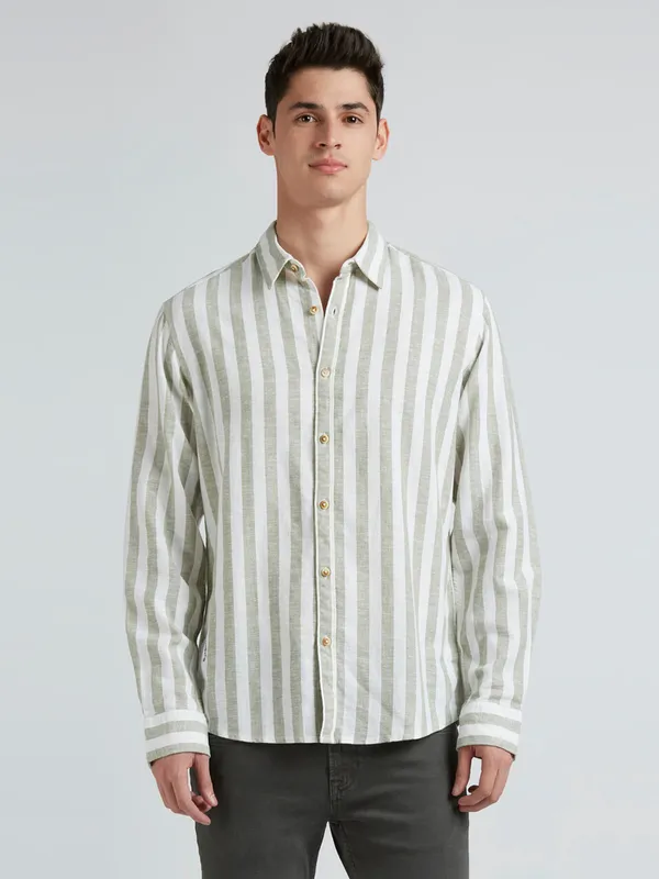 PEPE white and grey cotton shirt for men