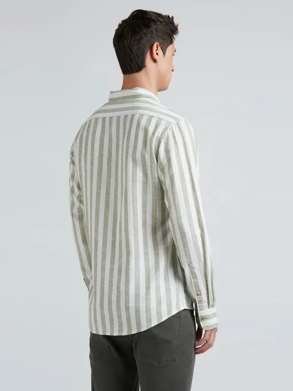 PEPE white and grey cotton shirt for men