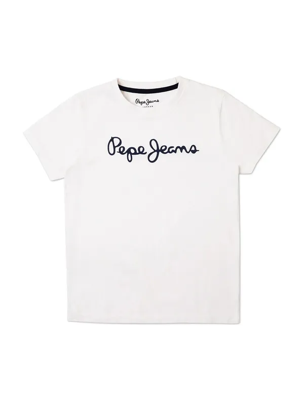 PEPE white plain cotton t-shirt with round neck