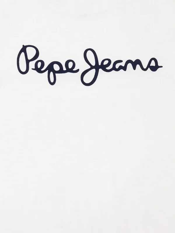 PEPE white plain cotton t-shirt with round neck