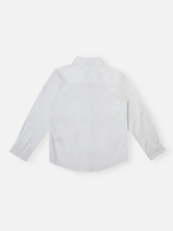 PEPE white plain shirt in cotton fabric