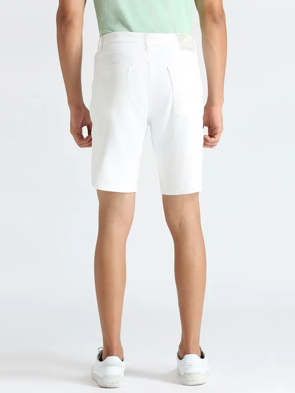 PEPE white solid cotton shorts