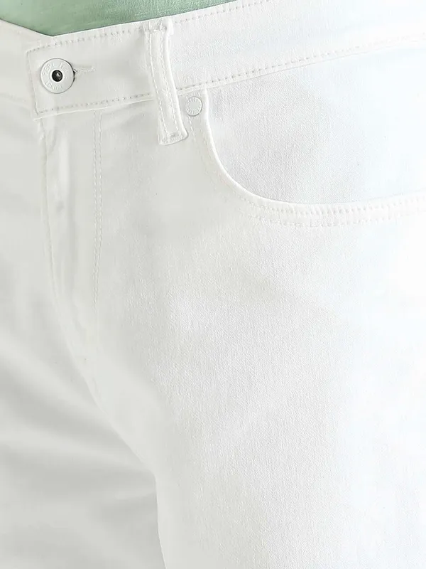 PEPE white solid cotton shorts