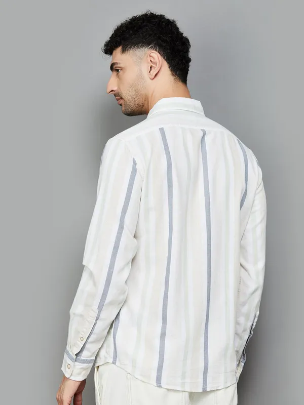 PEPE white striped cotton shirt for men
