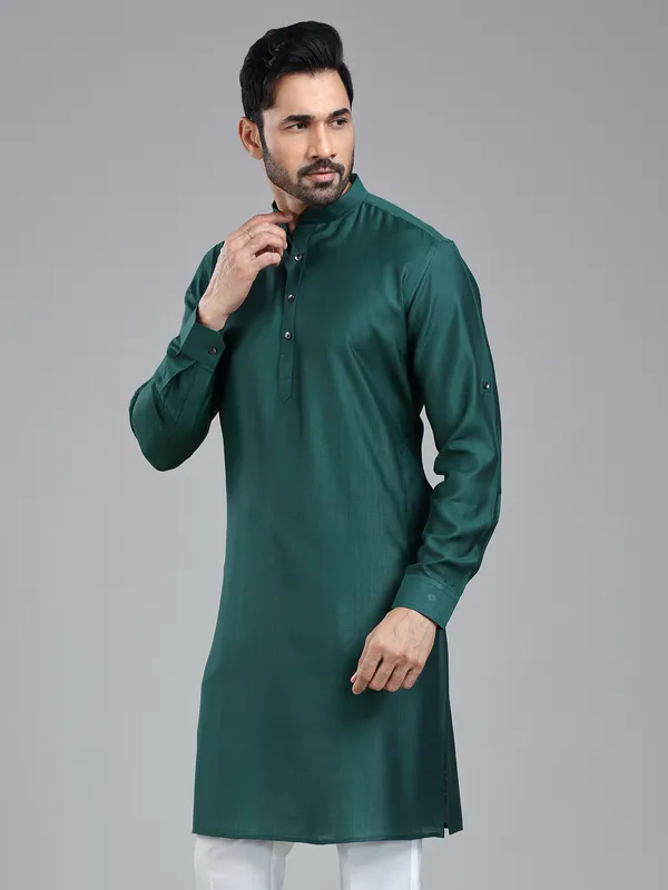 Pine green sober stylish kurta for men