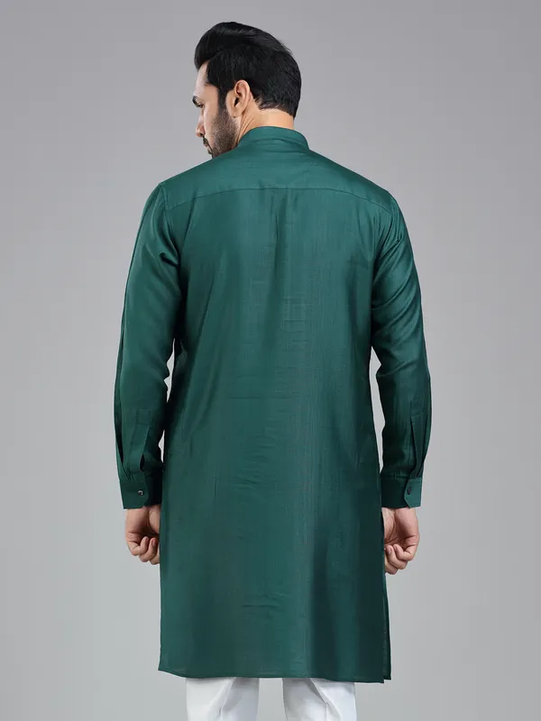 Pine green sober stylish kurta for men
