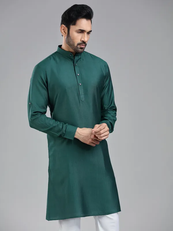Pine green sober stylish kurta for men