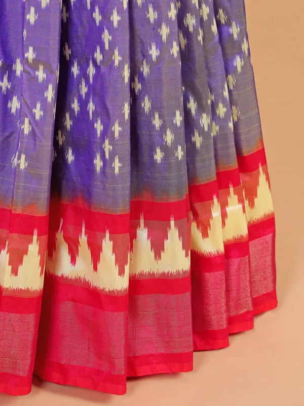Pink and purple patola silk saree