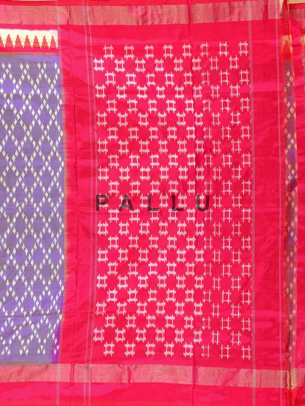 Pink and purple patola silk saree