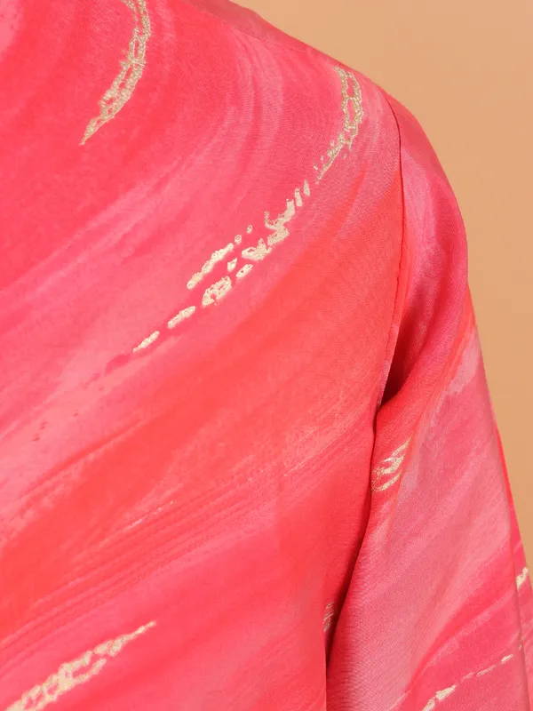 Pink cotton shaded festive kurta set for men