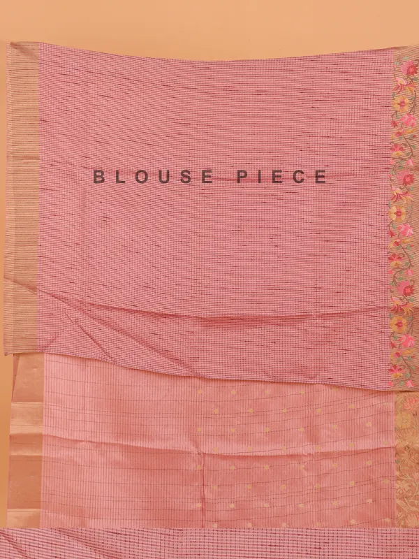 Pink cotton silk printed saree for festival wear