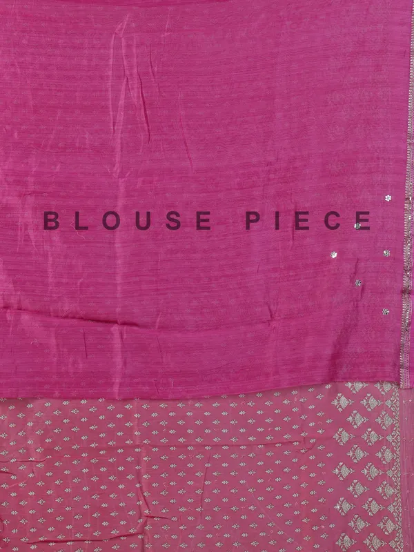 Pink cotton silk saree with aabla work