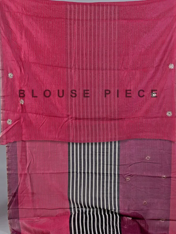 Pink cotton silk saree with sparkling sequins