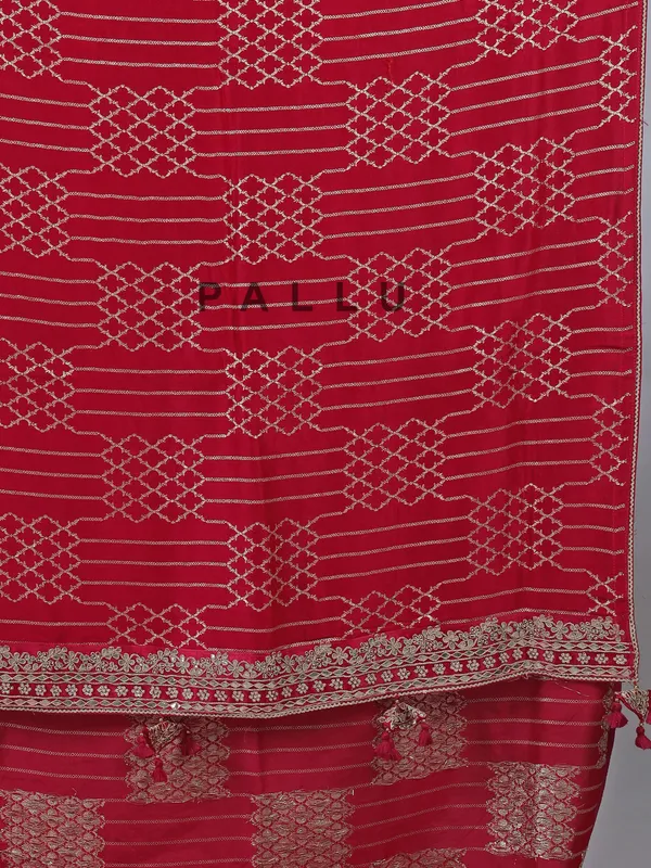 Pink dola silk ready made blouse saree for wedding