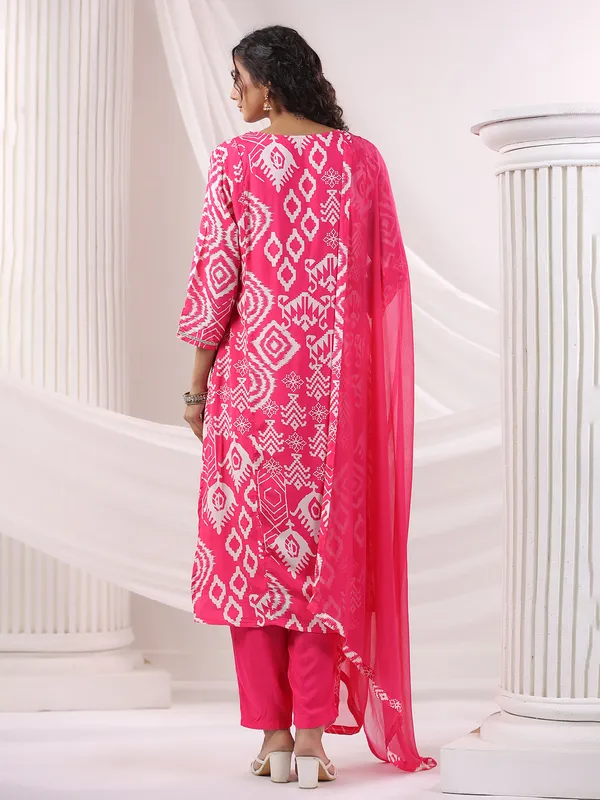 Pink elegance cotton kurti set with dupatta