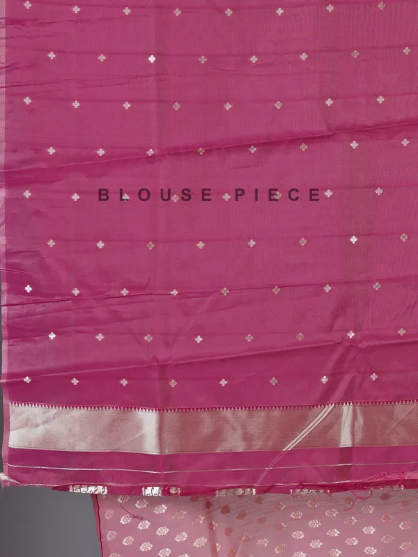 Pink elegant semi cotton silk saree