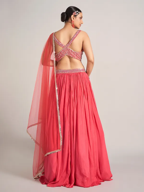 Pink elegant silk wedding wear lehenga choli with dupatta