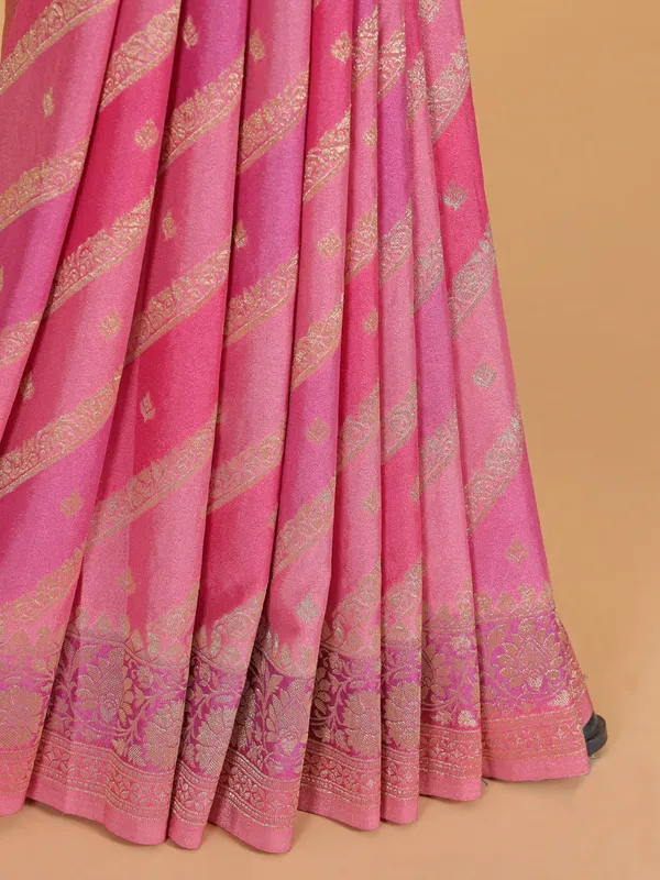 Pink festive wear saree in rich silk