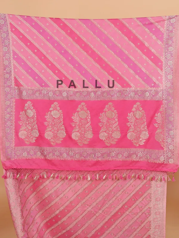 Pink festive wear saree in rich silk